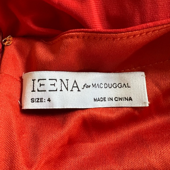 MAC DUGGAL RUCHED LONG SLEEVE COWL NECK GOWN BRICK SIZE 4 NWT - Picture 7 of 8